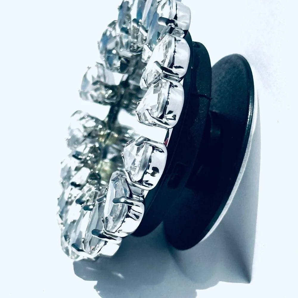 Rhinestone mirrored phone grip